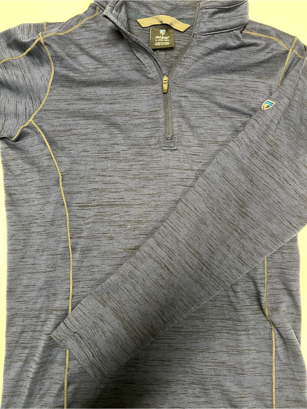 Kuhl Blue Heather Performance Pullover Unisex kids Large 14-16 size
